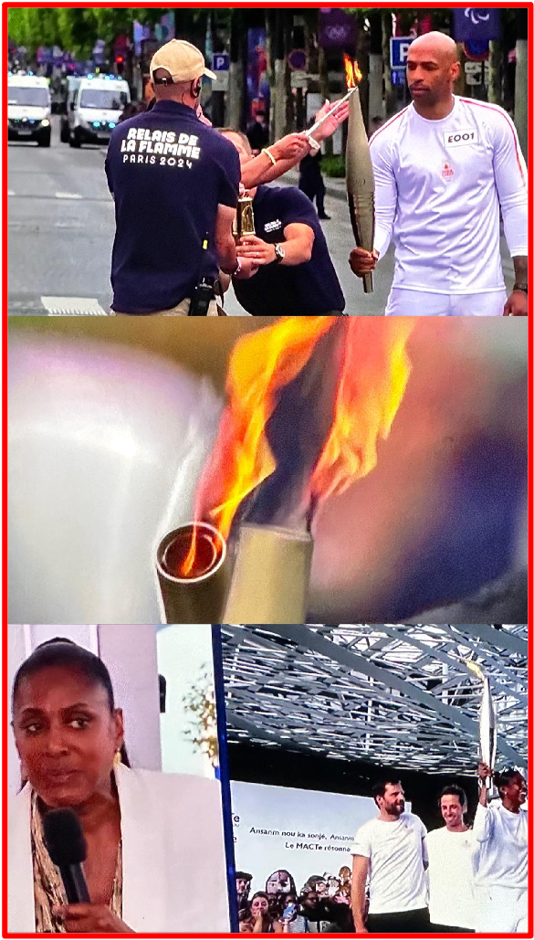 High Profile former French Athlete Marie-José Pérec and current French athlete and coach Thierry Henry were among those who took part in the Olympic flame and the Torch Relay The Bridge MAG. Image 